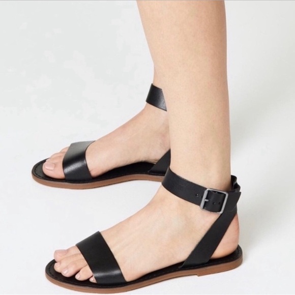 Madewell‎ Black Leather Boardwalk Sandals Sz. 7 - Picture 3 of 10